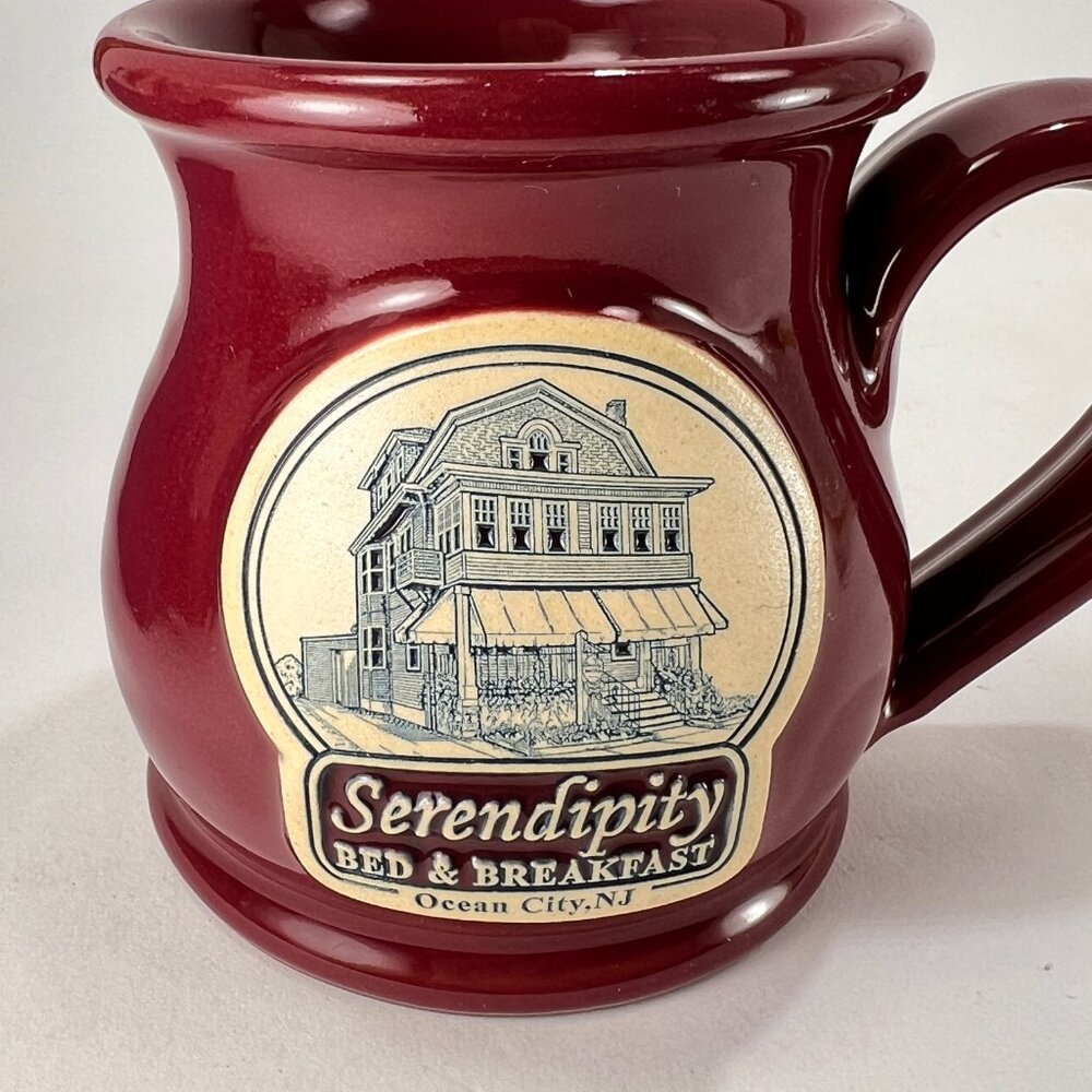 Deneen Pottery Mug Red Stoneware Serendipity Bed Breakfast Ocean City NJ - Picture 11 of 14